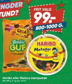 Bilka Haribo eller Malaco kæmpekøb, DKK 99 tilbud