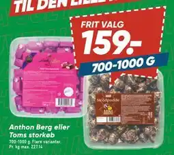 Bilka Anthon Berg eller Toms storkøb, DKK 159 tilbud