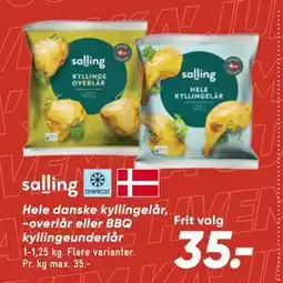 Bilka Hele danske kyllingelår, -overlår eller BBQ kyllingeunderlår, DKK 35 tilbud