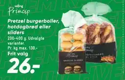 Bilka Pretzel burgerboller, hotdogbrød eller sliders, DKK 26 tilbud