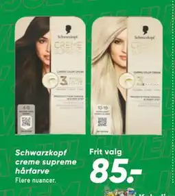 Bilka Schwarzkopf creme supreme hårfarve, DKK 85 tilbud
