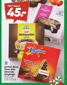 Bilka Anthon Berg, Toms eller Almondy islagkage, DKK 45 tilbud