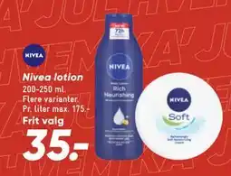Bilka Nivea lotion, DKK 35 tilbud