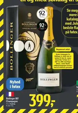 Føtex Bollinger 007 Champagne, DKK 399 tilbud