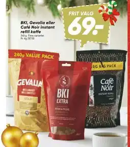 Bilka BKI, Gevalia eller Café Noir instant refill kaffe, DKK 69 tilbud