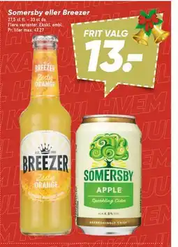 Bilka Somersby eller Breezer, DKK 13 tilbud