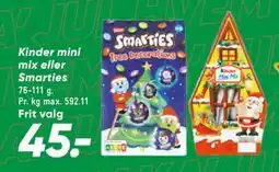 Bilka Kinder mini mix eller Smarties, DKK 45 tilbud