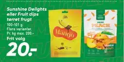 Bilka Sunshine Delights eller Fruit dips tørret frugt, DKK 20 tilbud