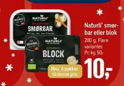Føtex Naturli’ smørbar eller blok, DKK 10 tilbud