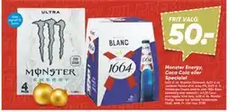 Bilka Monster Energy, Coca Cola eller Specialøl, DKK 50 tilbud