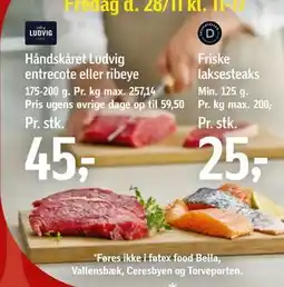 Føtex Håndskåret Ludvig entrecote eller ribeye, DKK 45 tilbud