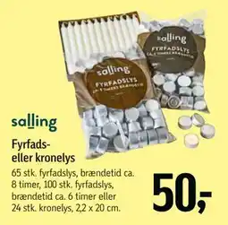 Føtex Fyrfads- eller kronelys, DKK 50 tilbud