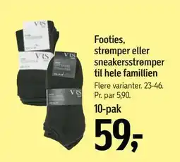 Føtex Footies, strømper eller sneakersstrømper til hele famillien, DKK 59 tilbud