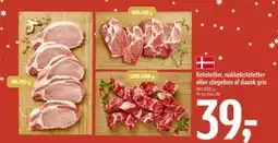 Føtex Koteletter, nakkekoteletter eller stegeben af dansk gris, DKK 39 tilbud