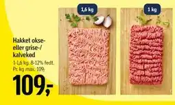 Føtex Hakket okse- eller grise-/ kalvekød, DKK 109 tilbud