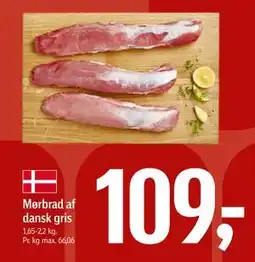 Føtex Mørbrad af dansk gris, DKK 109 tilbud