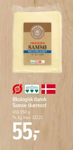 Føtex Økologisk dansk Samsø skæreost, DKK 55 tilbud