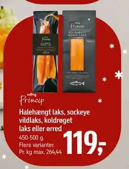 Føtex Halehængt laks, sockeye vildlaks, koldrøget laks eller ørred, DKK 119 tilbud