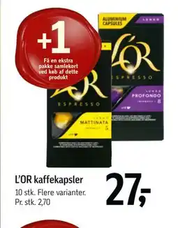Føtex L’OR kaffekapsler, DKK 27 tilbud