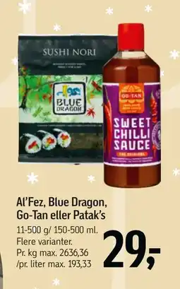 Føtex Al’Fez, Blue Dragon, Go-Tan eller Patak’s, DKK 29 tilbud