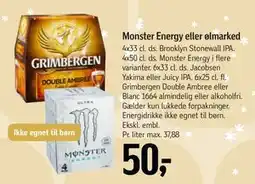 Føtex Monster Energy eller ølmarked, DKK 50 tilbud