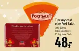 Føtex Tine myseost eller Port Salut, DKK 48 tilbud