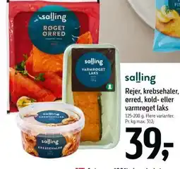Føtex Rejer, krebsehaler, ørred, kold- eller varmrøget laks, DKK 39 tilbud