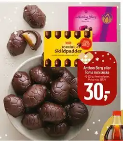 Føtex Anthon Berg eller Toms mini æske, DKK 30 tilbud