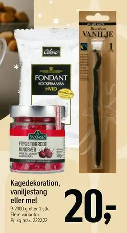 Føtex Kagedekoration, vaniljestang eller mel, DKK 20 tilbud
