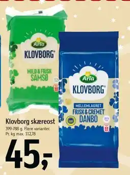 Føtex Klovborg skæreost, DKK 45 tilbud