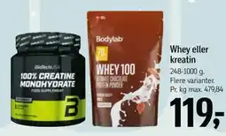 Føtex Whey eller kreatin, DKK 119 tilbud