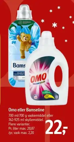 Føtex Omo eller Bamseline, DKK 22 tilbud