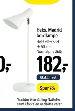 Føtex Madrid bordlampe, DKK 182 tilbud