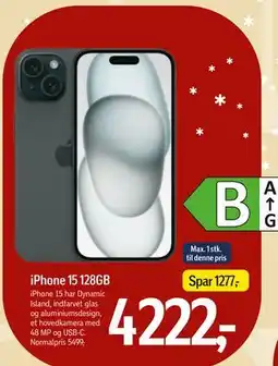 Føtex iPhone 15 128GB, DKK 4222 tilbud