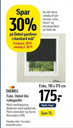 Føtex Spar 30% på Debel gardiner i standard mål tilbud