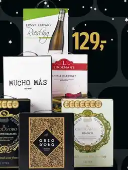 Føtex Mucho Mas, Lindemans eller Ernst Ludwig Riesling Bag-in-Box, DKK 129 tilbud