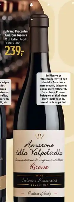 Silvano Piacentini Amarone Riserva, DKK 239