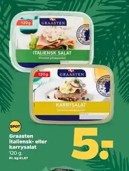 Netto Graasten italiensk- eller karrysalat, DKK 5 tilbud