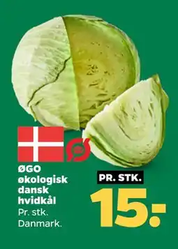 Netto ØGO økologisk dansk hvidkål, DKK 15 tilbud