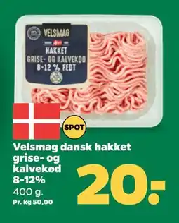 Netto Velsmag dansk hakket grise- og kalvekød 8-12%, DKK 20 tilbud
