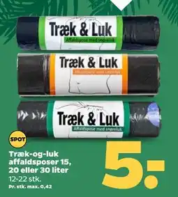 Netto Træk-og-luk affaldsposer 15, 20 eller 30 liter, DKK 5 tilbud