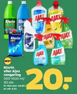 Netto Klorin eller Ajax rengøring, DKK 20 tilbud