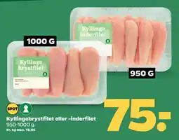 Netto Kyllingebrystfilet eller -inderfilet, DKK 75 tilbud