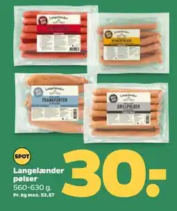 Netto Langelænder pølser, DKK 30 tilbud