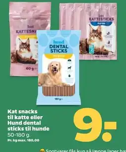 Netto Kat snacks til katte eller Hund dental sticks til hunde, DKK 9 tilbud