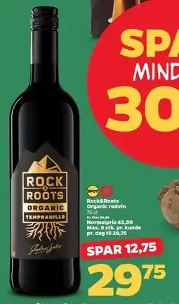 Netto Rock&Roots Organic rødvin, DKK 29.75 tilbud