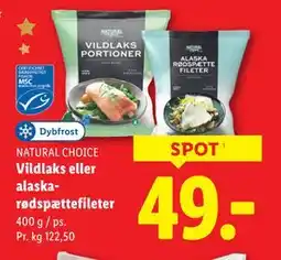 Lidl Vildlaks eller alaskarødspættefileter, DKK 49 tilbud