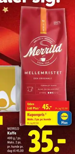 Lidl Kaffe, DKK 45, App-pris tilbud