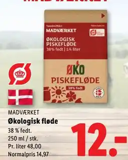 Lidl Økologisk fløde, DKK 12 tilbud