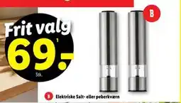 Lidl Elektriske Salt- eller peberkværn, DKK 69 tilbud